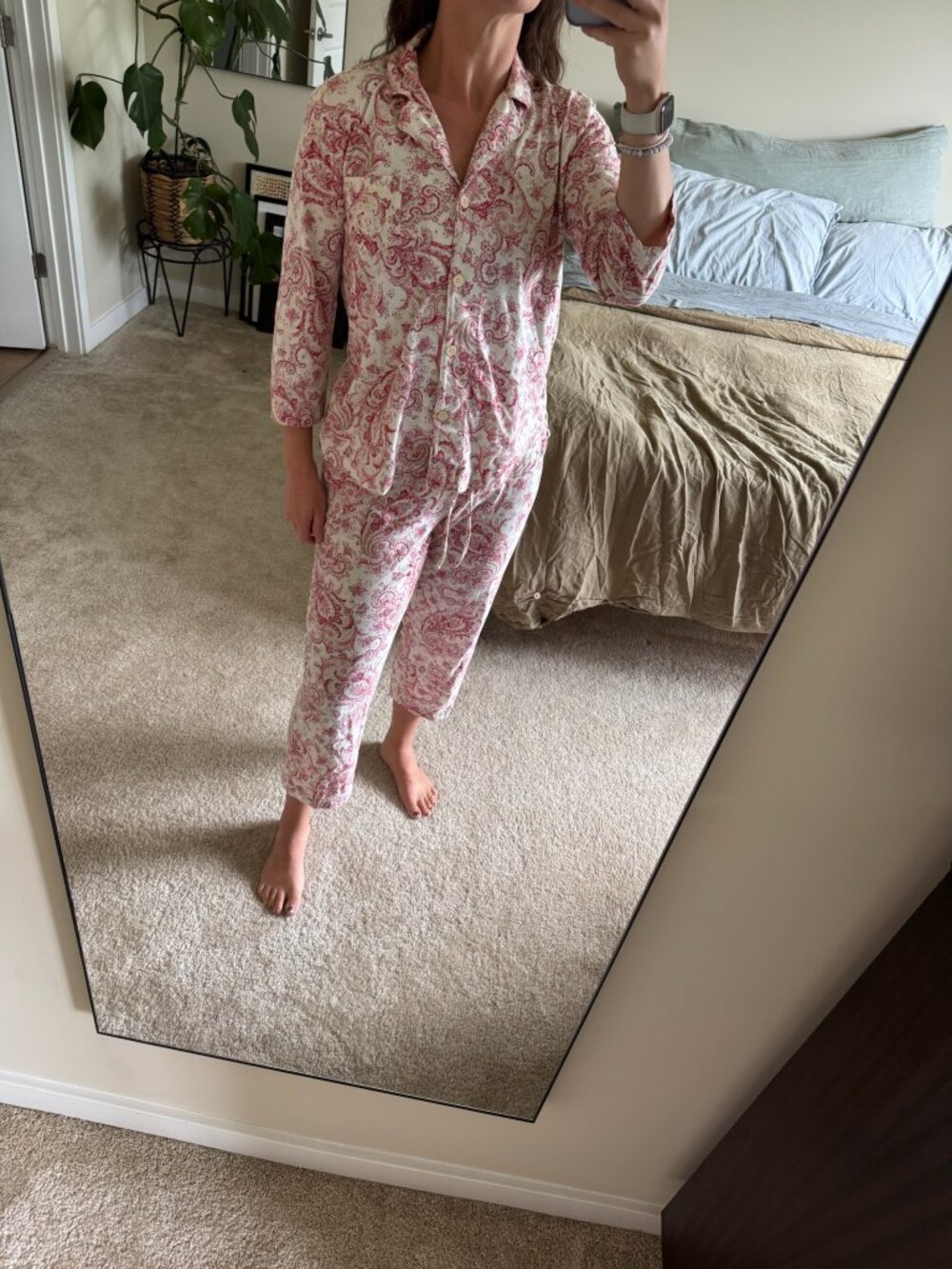 Lauren Ralph Lauren Pink Paisley Cotton Pajama Set Size Medium - Picture 5 of 6